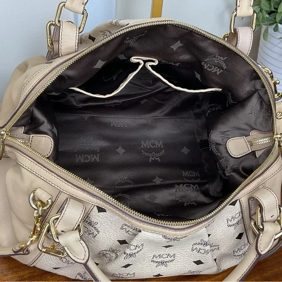 MCM Tan Monogram Satchel - Picture 13 of 16